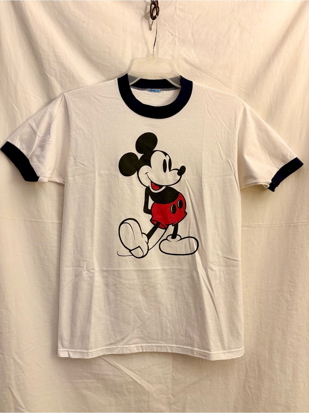 Vintage 80s Mickey Mouse Ringer T-Shirt Disney Made In The USA EUC Nice